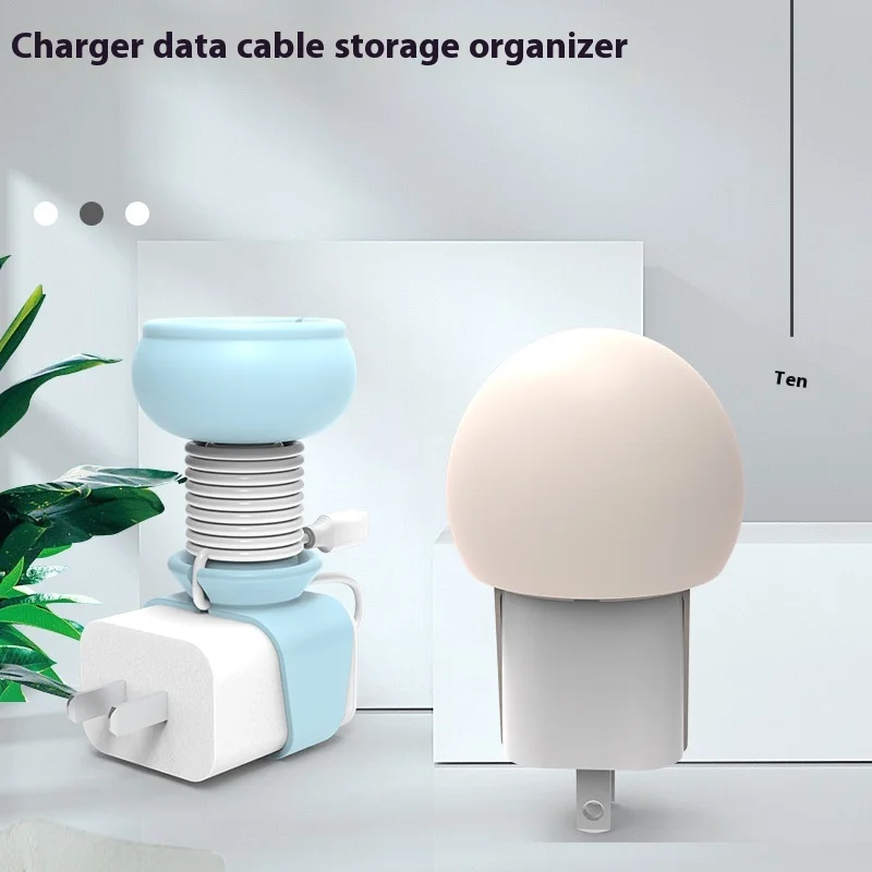 귀여운 만화 실리콘 충전기 보호기 휴대용 데이터 케이블 와인더 데이터 케이블 버클 바인딩 벨트 데스크탑 케이블 보관 버클
