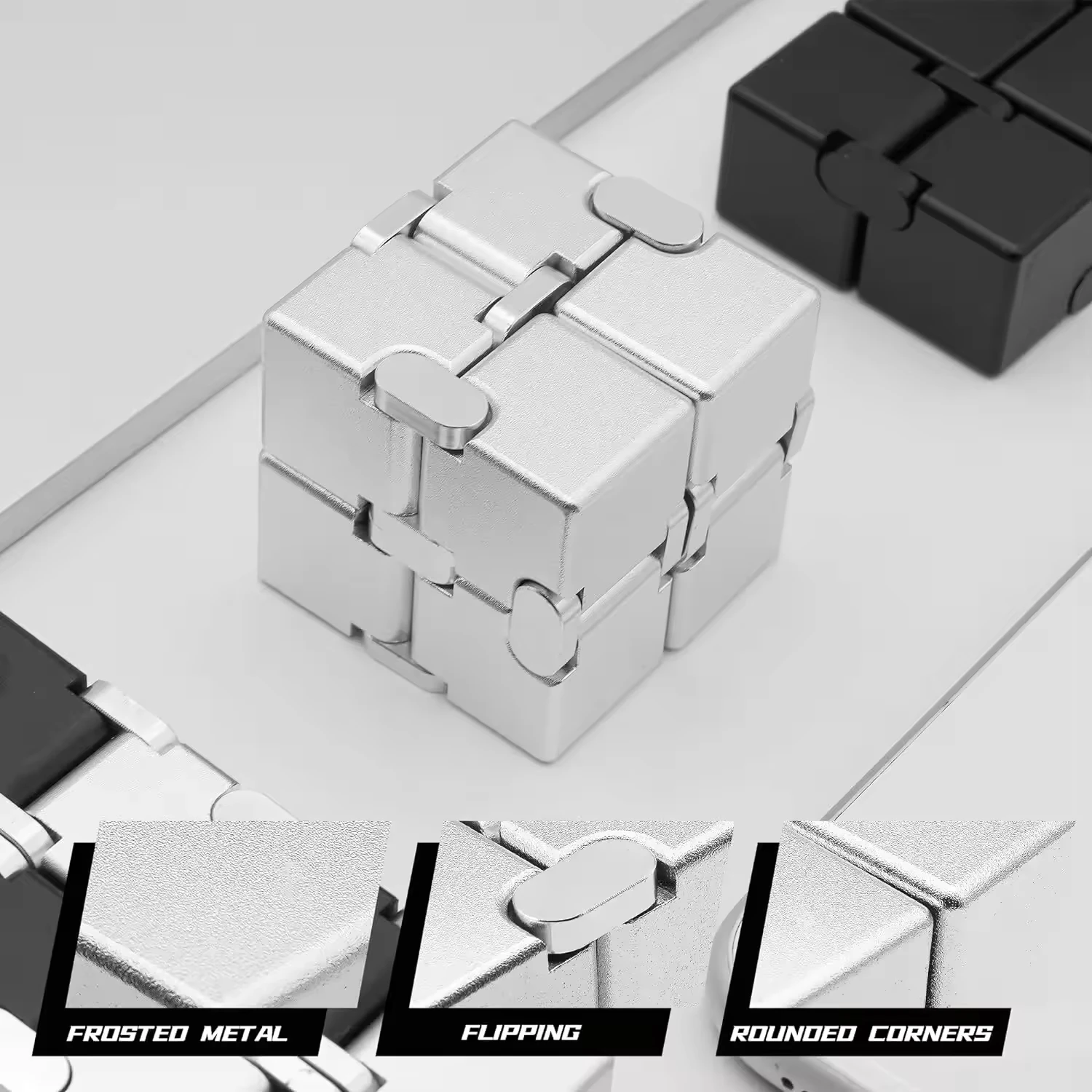 Metalen Infinity Fidget Kubus Speelgoed voor Volwassenen, Cool Home Office Klaslokaal Traval Bureau Gadgets Cadeaus voor Volwassenen