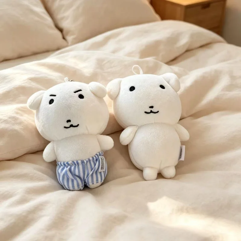Blue Striped Pants Little White Dog School Bag Decoration Small Pendant Cartoon Cute Blue Pants Puppy Plush Doll view 2