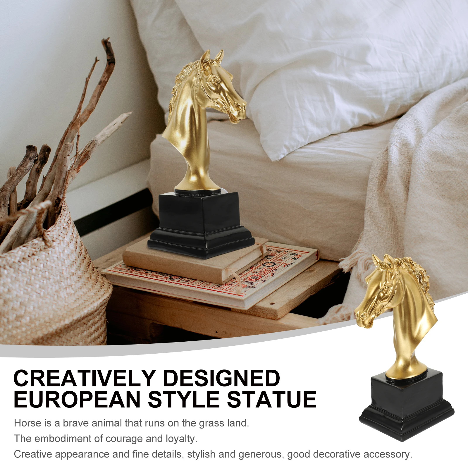 

Horse Head Desktop nament Statue Decor Desktop nament Last Place Award Mini Model Desk Statue Decoration Home Decor
