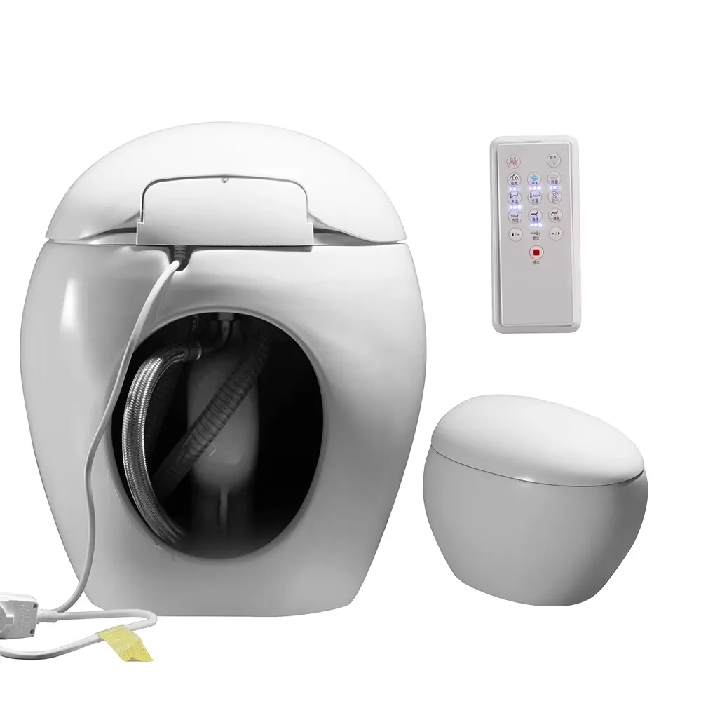 

Самый популярный унитаз-моноблок в форме яйца с функцией биде, скрытым бачком, электрический, автоматический, керамический, для ванной комнаты