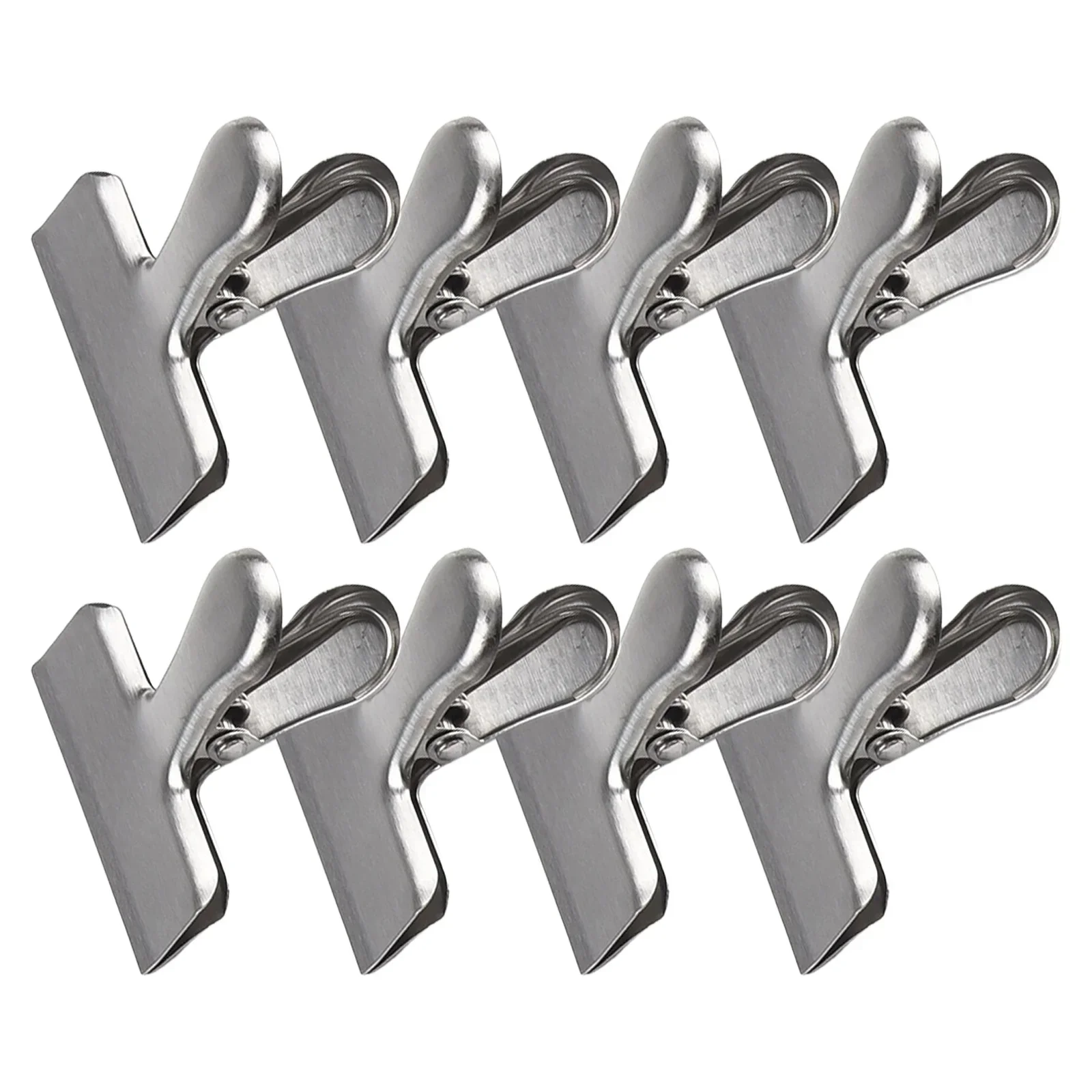 

8Pcs Stainless Steel Sealing Clip Kitchen Food Sealing Bag Clips Letter Paper Photo File Clamps Kitchen Storage Gadgets Tools