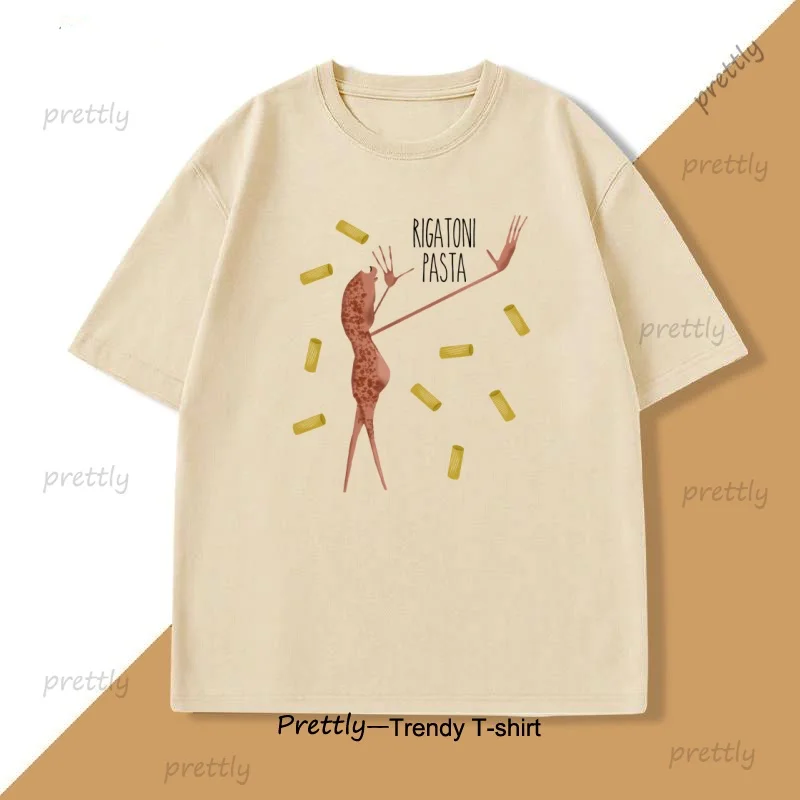 دودة ريجاتوني المعكرونة تي شيرت رجل عادية كم قصير مضحك ميمي تي شيرت تتجه قصيرة الأكمام التي شيرت بلايز ملابس للرجال