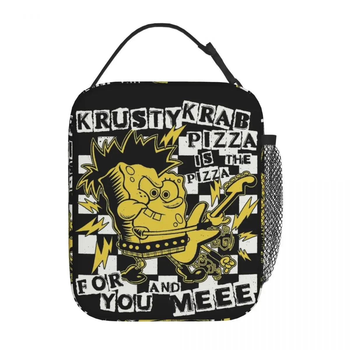 Spongebobed Punk Bob Krusty Krab Pizza Insulated Lunch Bags High Capacity Meal Container Cooler Bag Lunch Box Tote Girl Boy