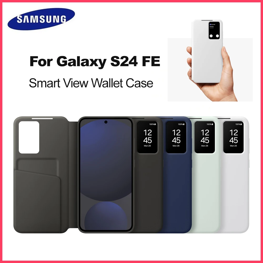Original Samsung Galaxy S24FE Smart View Wallet Case EF-ZS721 mit Kartenfach und Sichtfenster für Galaxy S24 FE Smartphone Hülle