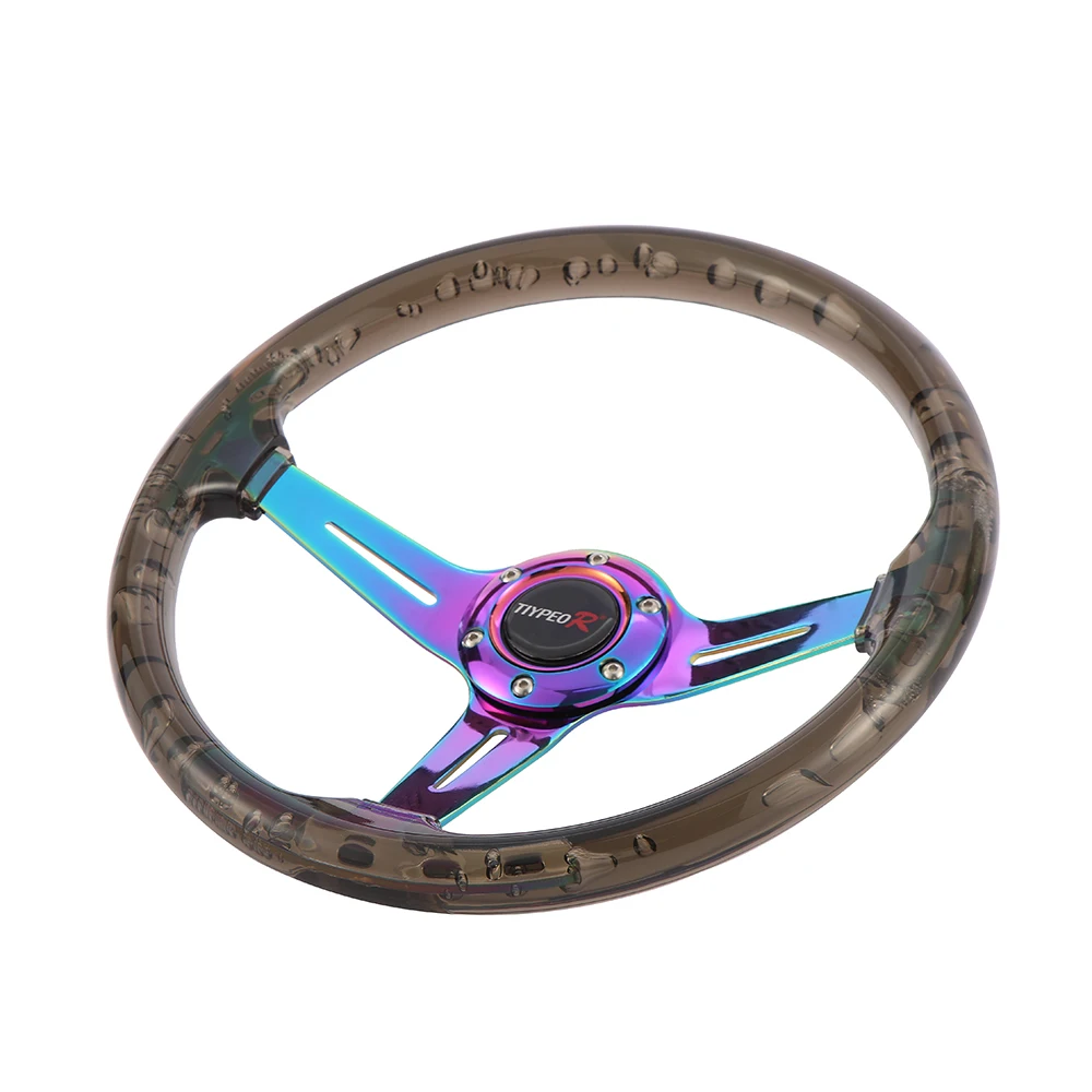 

Auto Spare Parts Fashion Black Acrylic Material 350MM Car Steering Wheel
