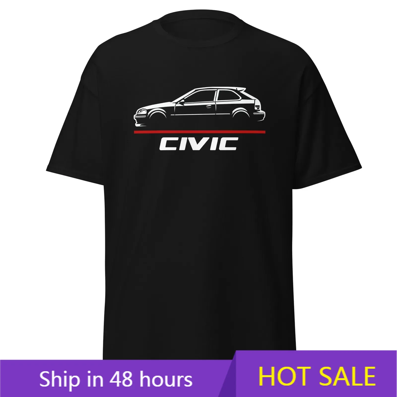 

2025 Men T Shirt Casual Hondas Civic 1996 Enthusiast T-shirt Graphic Summer Short Sleeves 100% Cotton S-3XL Cool Tee