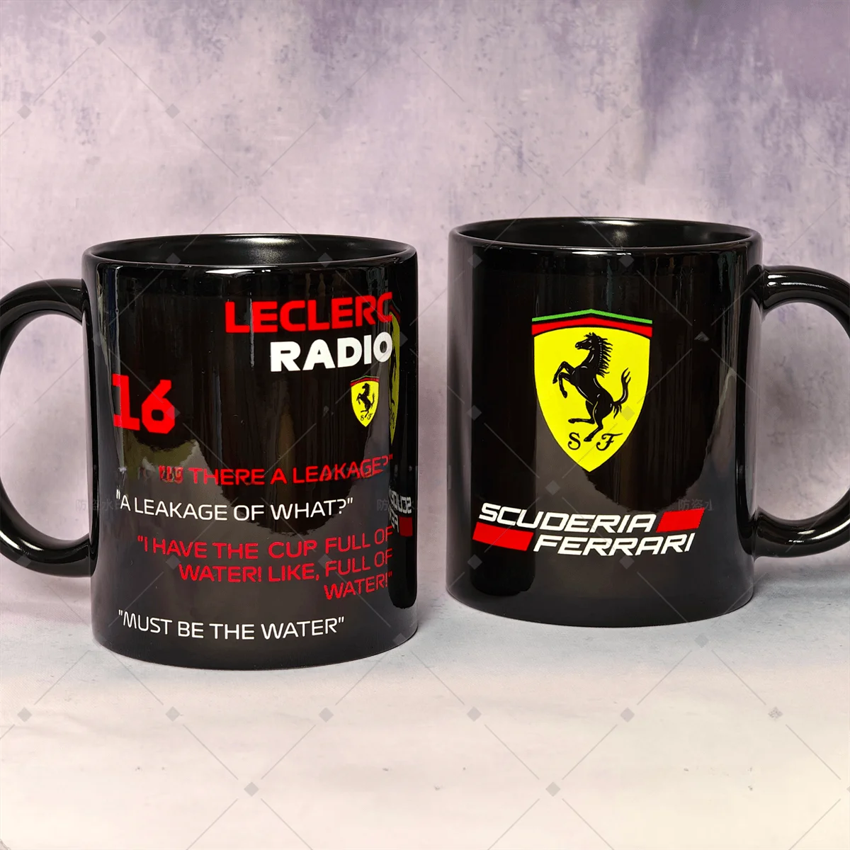 كوب سيراميك ترفيهي من موستبيوتر F ليلكير، منتج رسمي لفريق فيراري، كوب ماء بدون غطاء بتصميم مقبض واحد