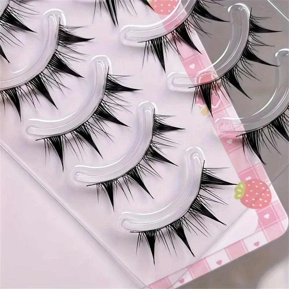 5 paar grote cat eye-stijl valse wimpers, cosplay komische valse wimpers, natuurlijk zacht en comfortabel, geen last