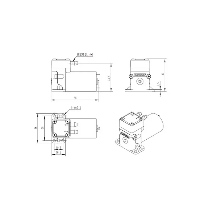 KLP180 12V 24V DC Low Noise  Mini Electric Diaphragm Water Liquid Fluid Transfer Membrane Pump