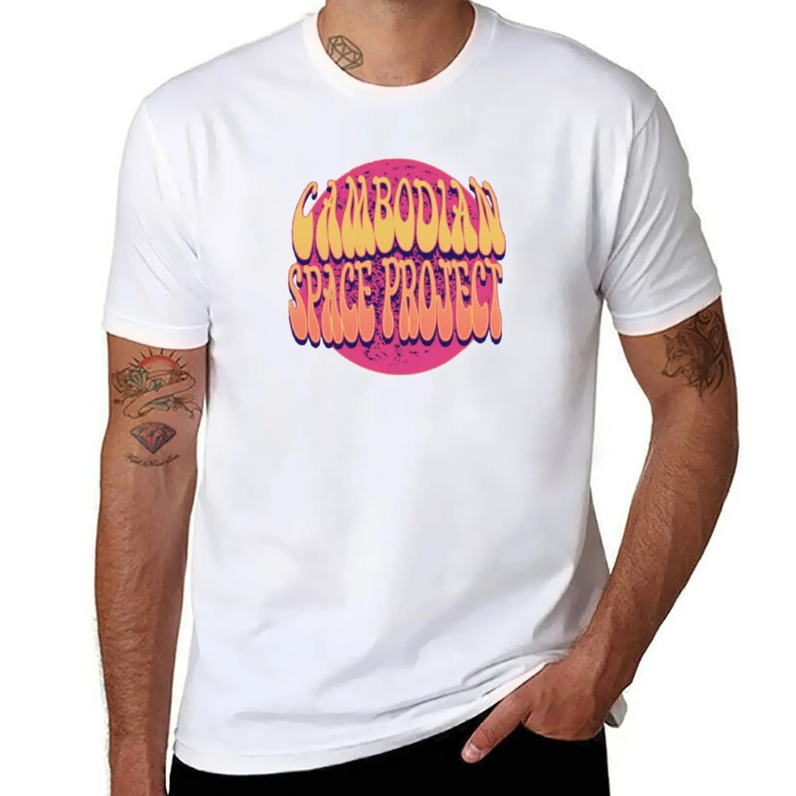 Cambodian Space Project T-Shirt funny t shirts man black cotton t-shirt plain for man package T-Shirt
