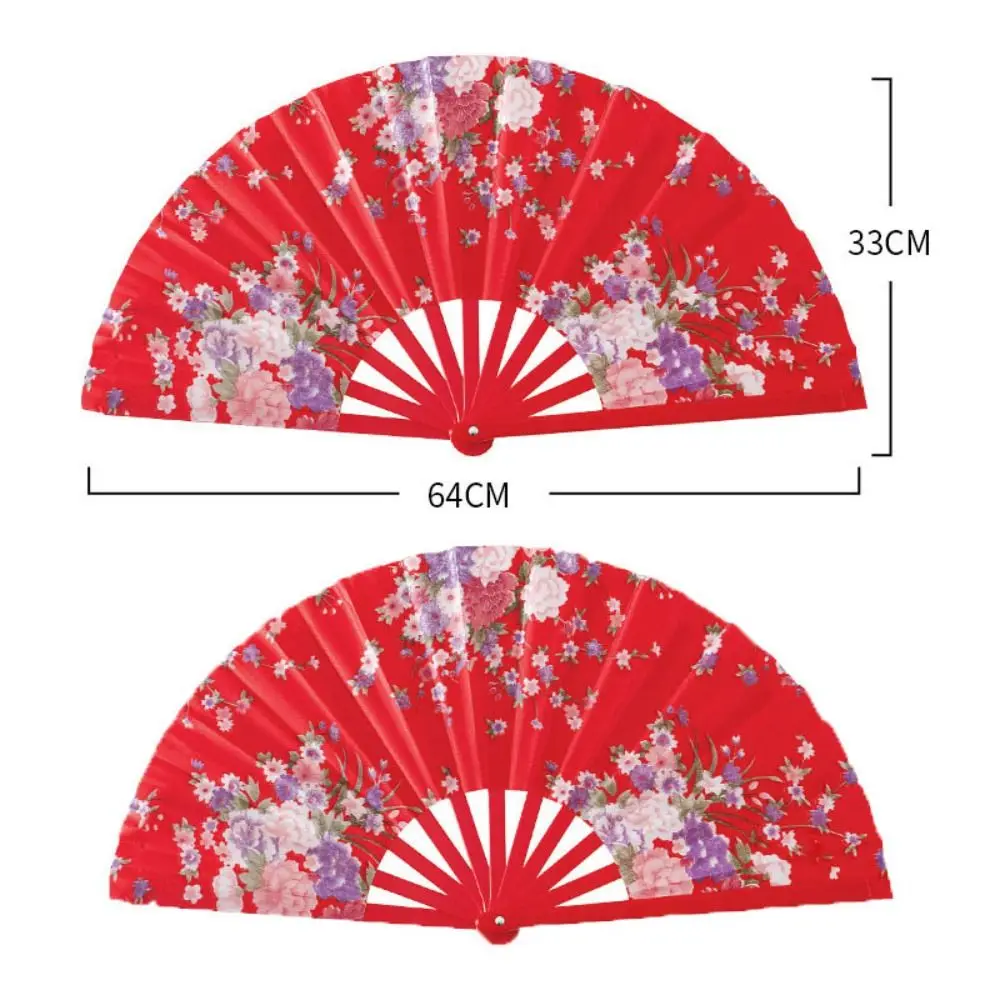 33cm Chinese Tai Chi Yoga Fan Plastic Bone 10 Colors Ancient Style Fan Dance Performance Fans