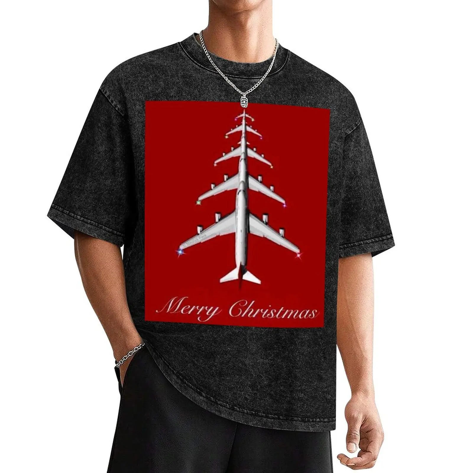 Merrry Christmas Aviation Airplane Aviation Gift T-Shirt anime plus sizes oversized t shirts for men