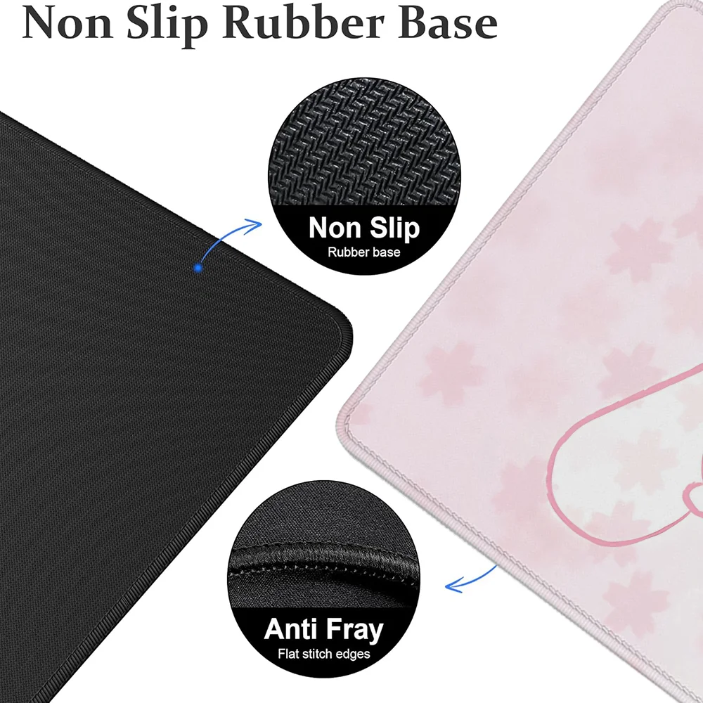 Tapis de souris Xxl 90x40cm, accessoires de bureau antidérapants cannelle, Sanrio sur bord, armoire de Gamer en caoutchouc, tapis de jeu mignons Kawaii