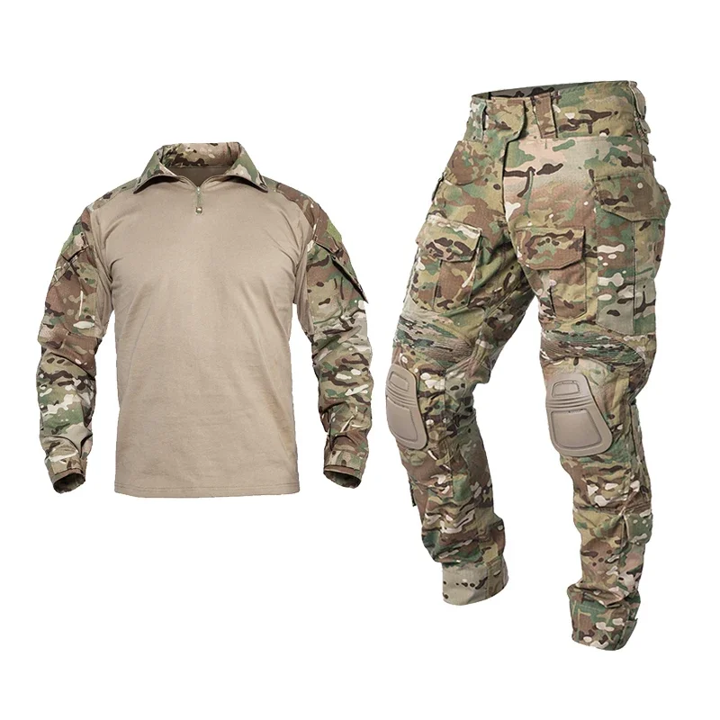 G3 Combat Shirt or Pants with Pads Airsoft Tactical Trouser MultiCam Hunting Camouflage Paintball Clothing Gear 1 Piece Spexcel