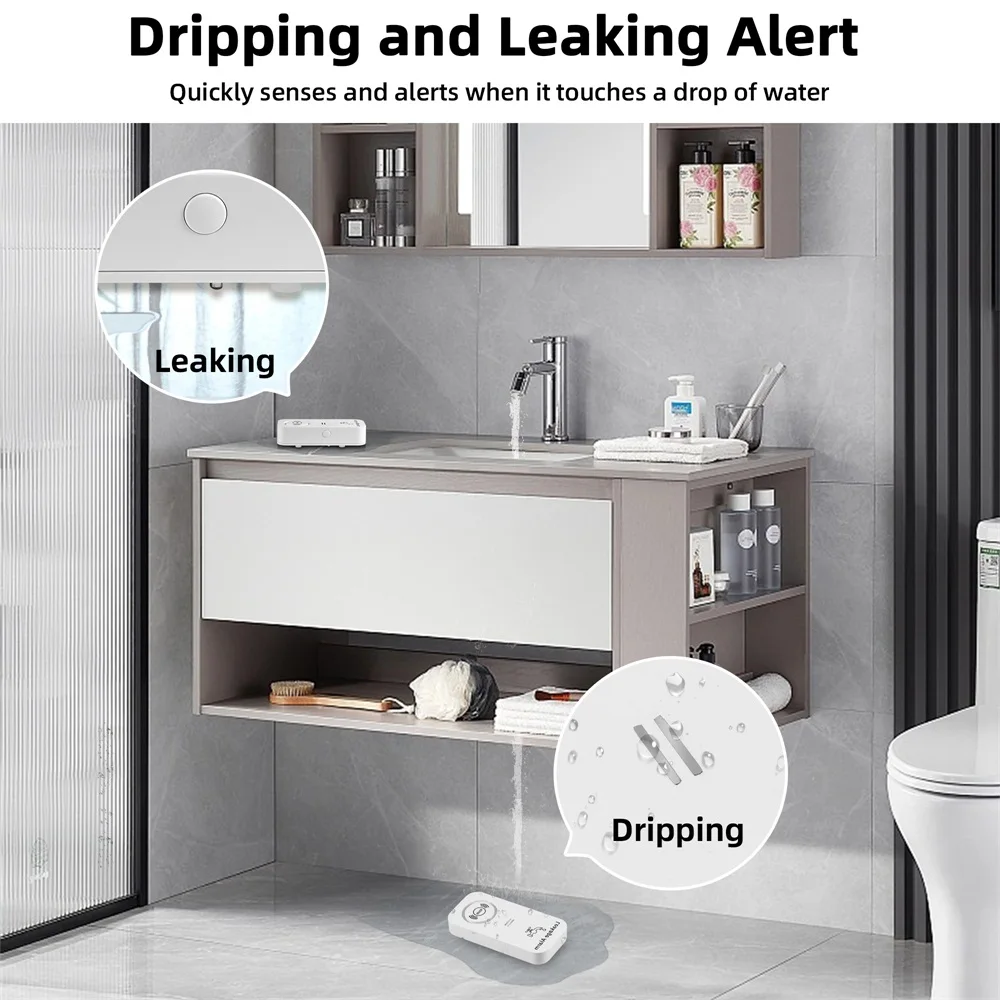 KERUI Tuya WIFI Wireless Water Sensor 90dB Alarm Water Leak Detector Alert Monitoring of Leaks Drip Alarm for Kitchen Bathroom