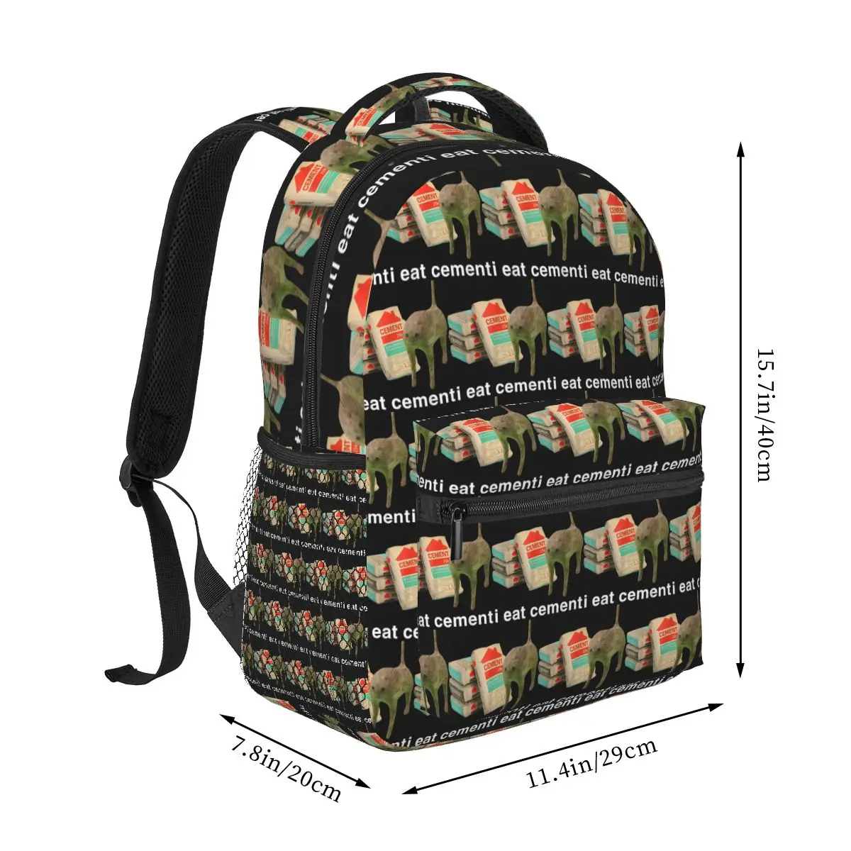 I Eat Cement Funny Cat Meme Backpack Hot Sale Daypack Large Capacity Kids BookBag School Bag Shoulder Bags for Men Women