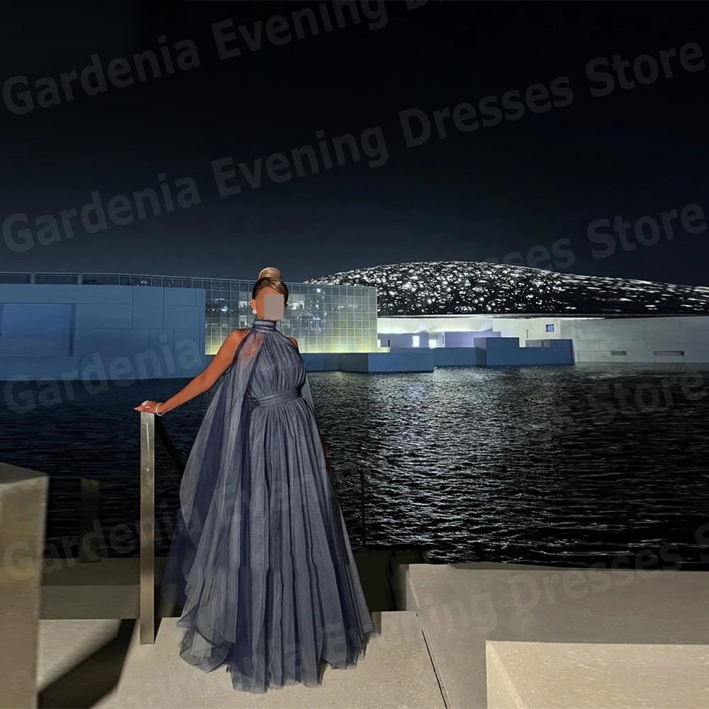 

2025 Charming A Line Women's Evening Dresses Halter Neck Prom Gowns Customized Sleeveless فساتين للمناسبات الخاصة Robe De Soirée