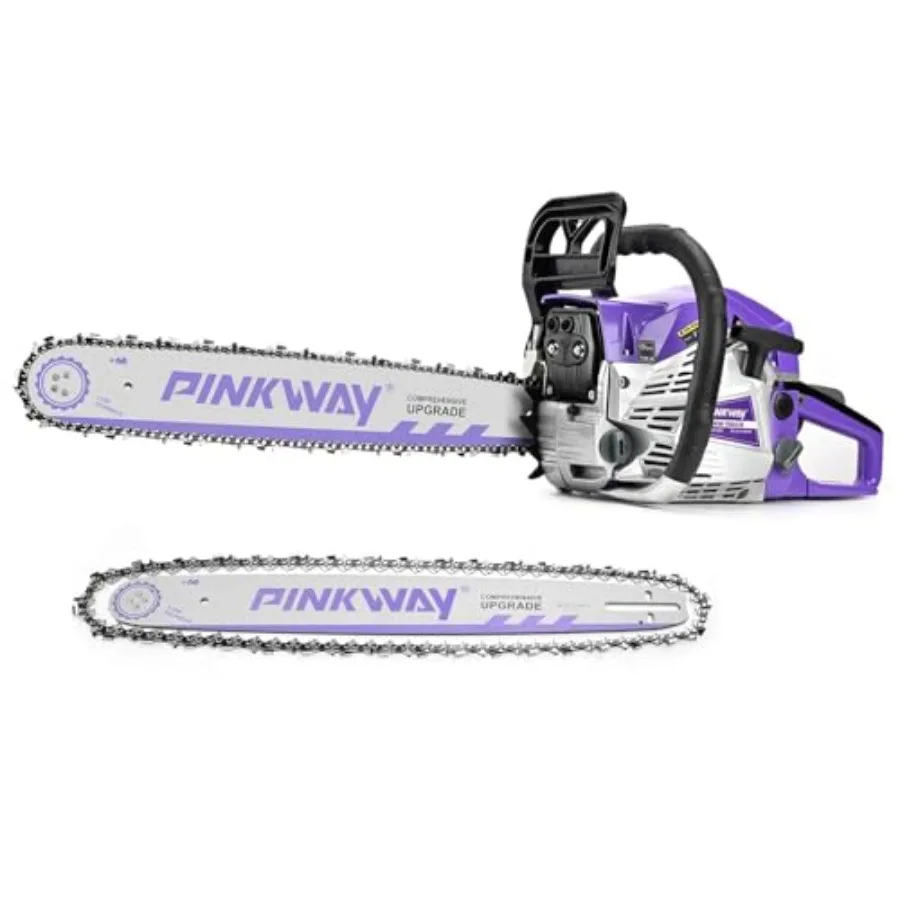 

Бензопила 2-тактная 63 куб. см, 20-дюймовая, беспроводная, ручная, с 2 цепями и шинами для резки древесины