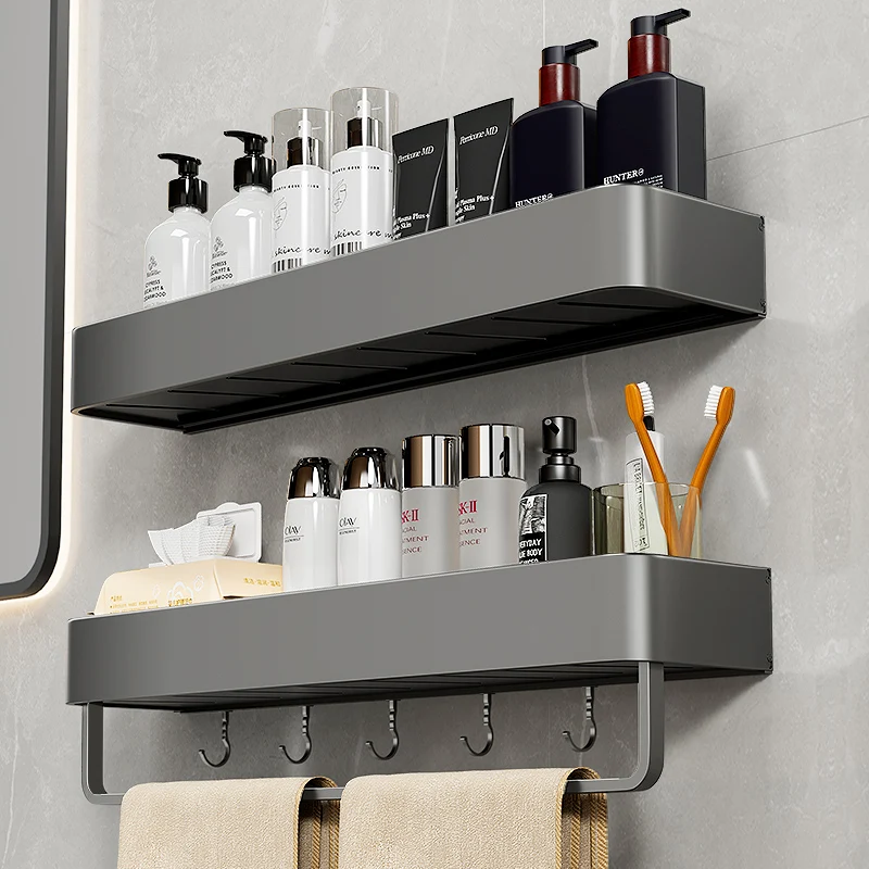 

Storage rack Kitchen bathroom towel punch free bathroom wall mounted storage rack