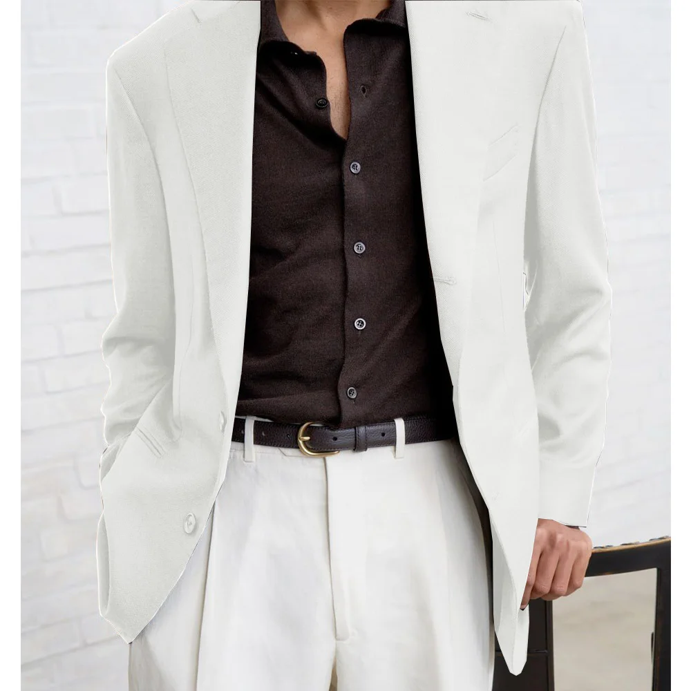 Men Suit Jacket Single Breasted Slim Fit Casual Stylish Tapered Waist Comfortable Elegant Blazer Business Formal Office Wear Men