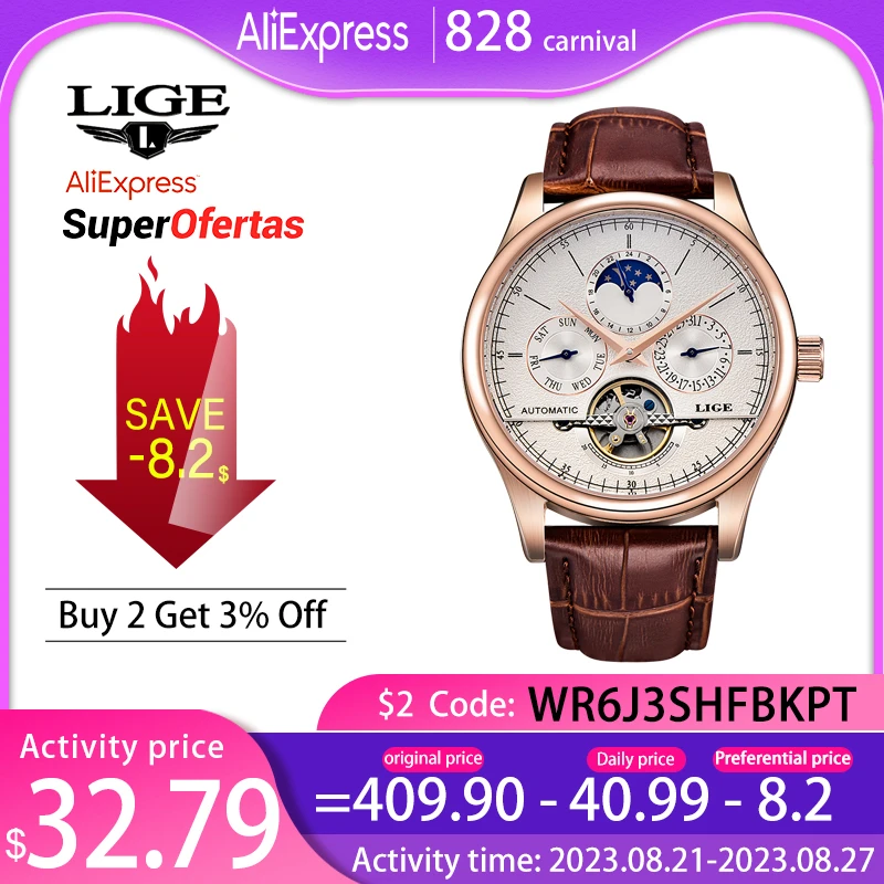 Men's Automatic Mechanical Watch Tourbillon