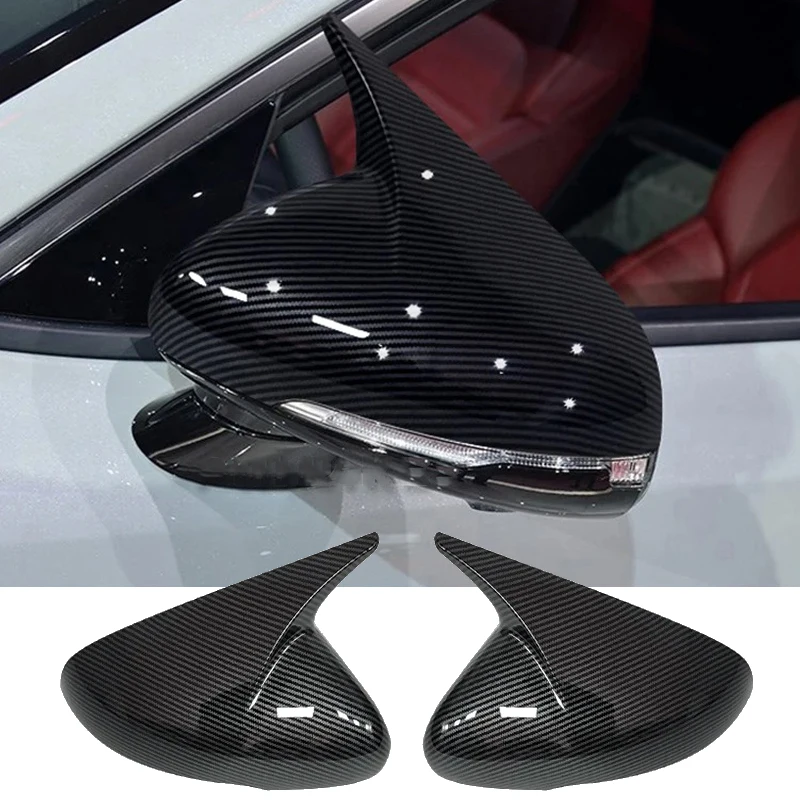 

For KIA Stinger 2018-2023 Carbon Fiber Side Mirror Cover Caps ABS Plastic Car Carbon Fiber Look Exterior Accessories Left Right