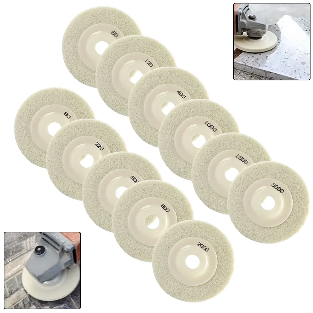 4inch 60-3000 Grit Nylon Fiber Polishing Wheel Buffing Pads Angle Grinder Wheel Polishing Pad Disc For Marble Glass Ceramics