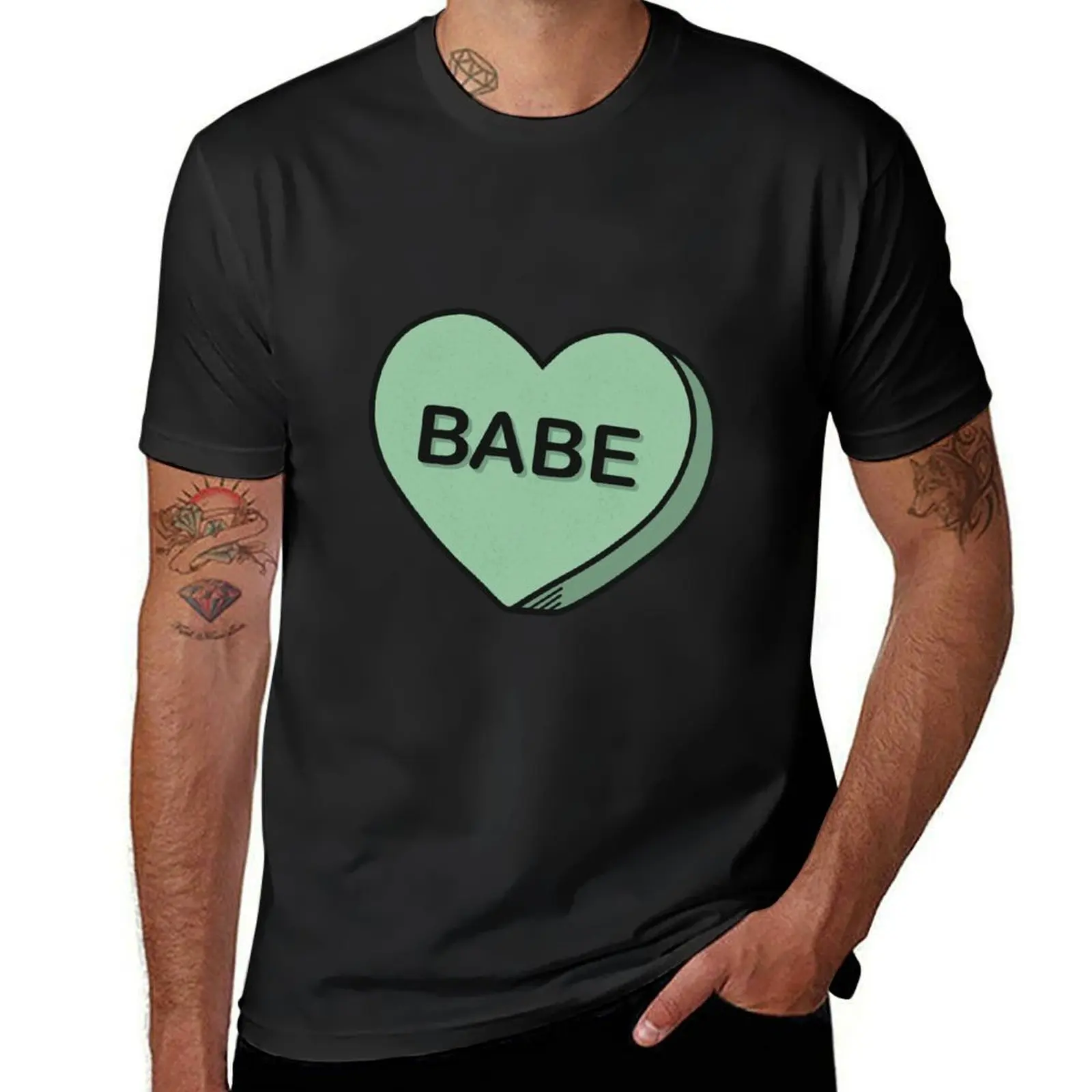 Babe Candy Heart T-Shirt tops quick-drying cute tops plain t shirt men