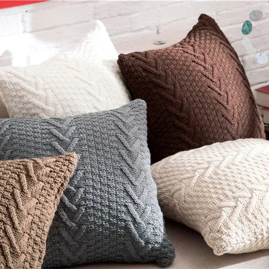 Vx Knitted Pillow Cover Life 100% Acrylic Home Decoration for Daily Shape Acrylic with Coarse Wool Comforter Cushion