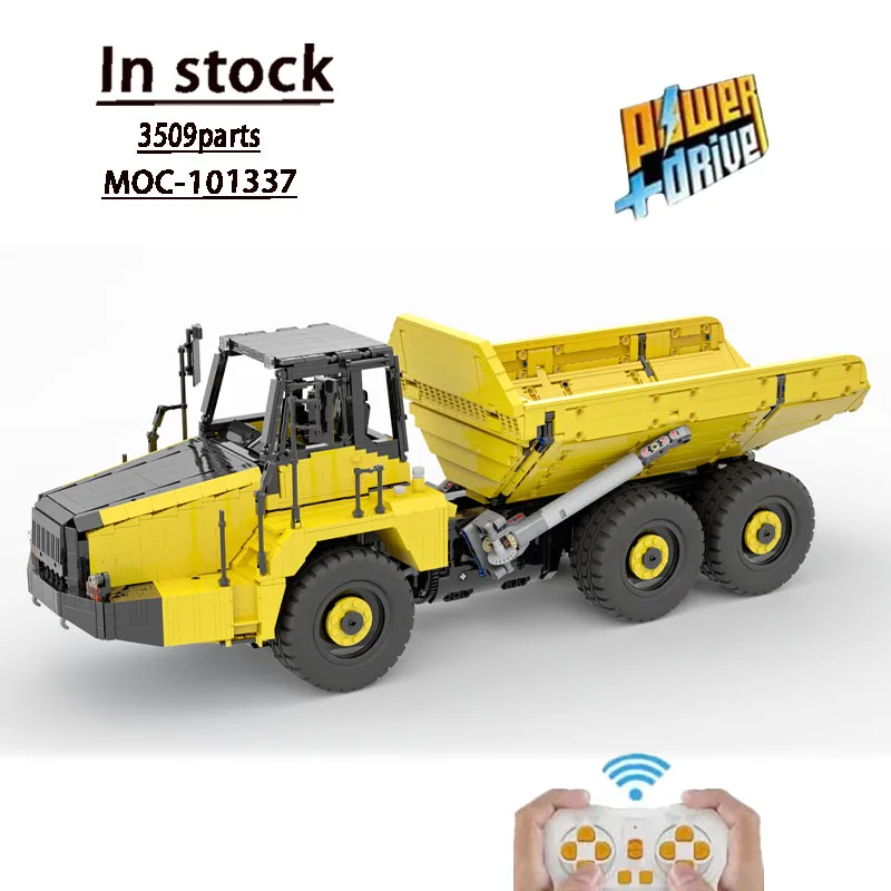 MOC-101337Electric Remote Control HM300-2Articulated Dump Truck Assembly Splicing Building Block Model3509Parts Kids Toys Gifts