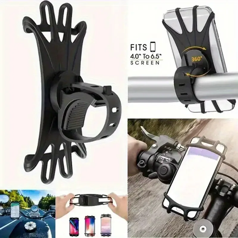Fahrrad-Handyhalterung für 4-7 Zoll große Handys, 360° °   Drehbare Stoßfeste Rutschfeste Lenkerhalterung, Langlebige Halterung mit Klemmmechanismus