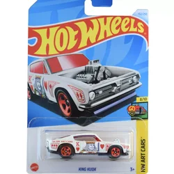 Genuine 2024 Hot Wheels Car White King Kuda Hw Art Vehicle No.152 Toys for Boys Auto 1/64 Diecast Voiture Alloy Model Poker Cart