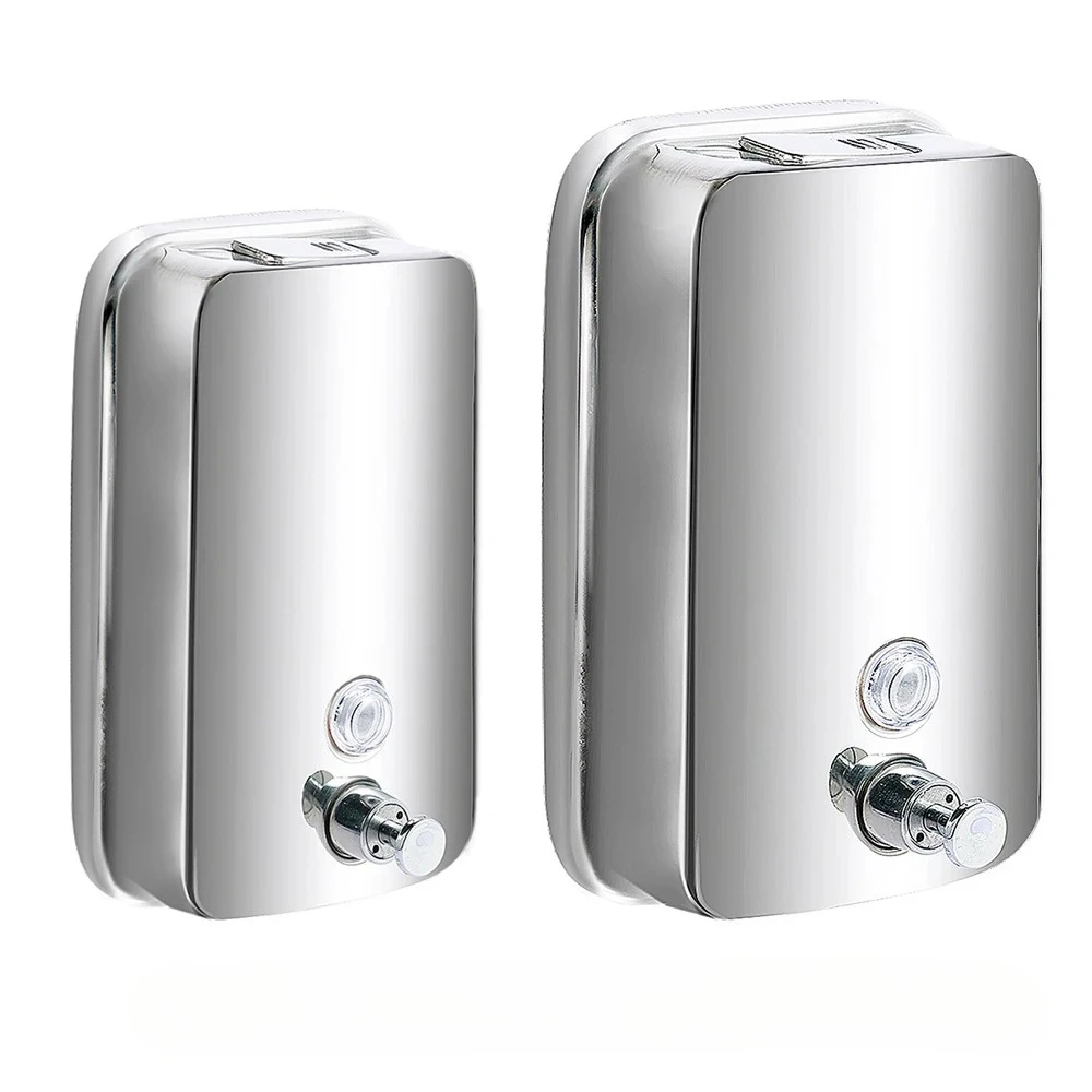 Dispensador de jabón de acero inoxidable de 800ML/1000ML, soporte de pared para baño, botella de almacenamiento de detergente líquido para gel de ducha, inodoro, cocina