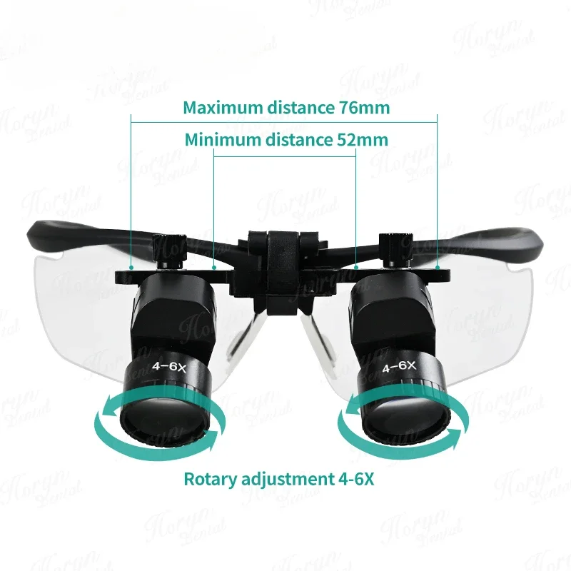 4X 5X 6X Dentals 48° Loupes Dentals Magnifier 5W Dentals Surgery Medical Headlamp Magnification Binocular 300-600mm