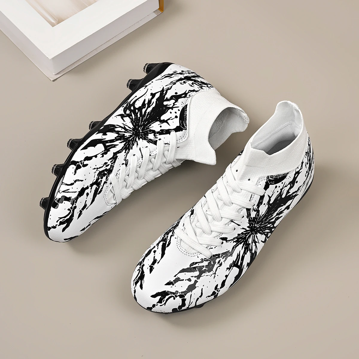 Men AG FG Football Cleats Soft PU Upper Reinforced Stud Structure For Adult Outdoor Lawn Football Match And Training