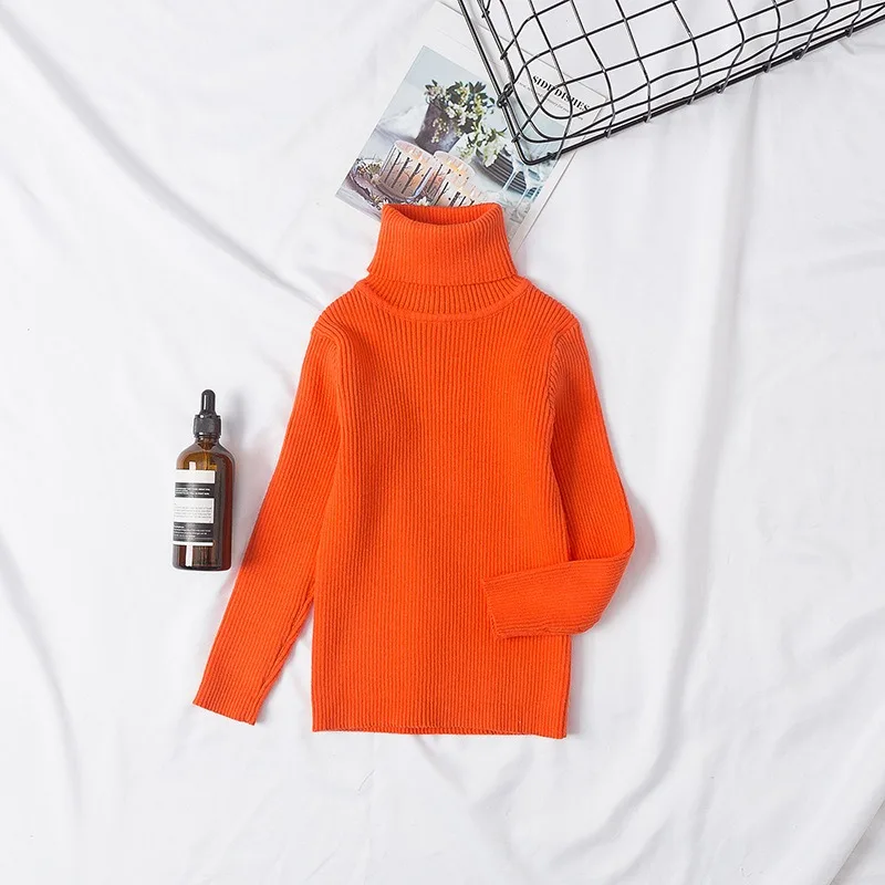UNITIM Herbst Winter Kinder Mädchen Pullover Säugling Baby Mädchen Bonbonfarben Rollkragenpullover 1-6 Jahre Mädchen Einfache Lässige Strickwaren – Detail 14