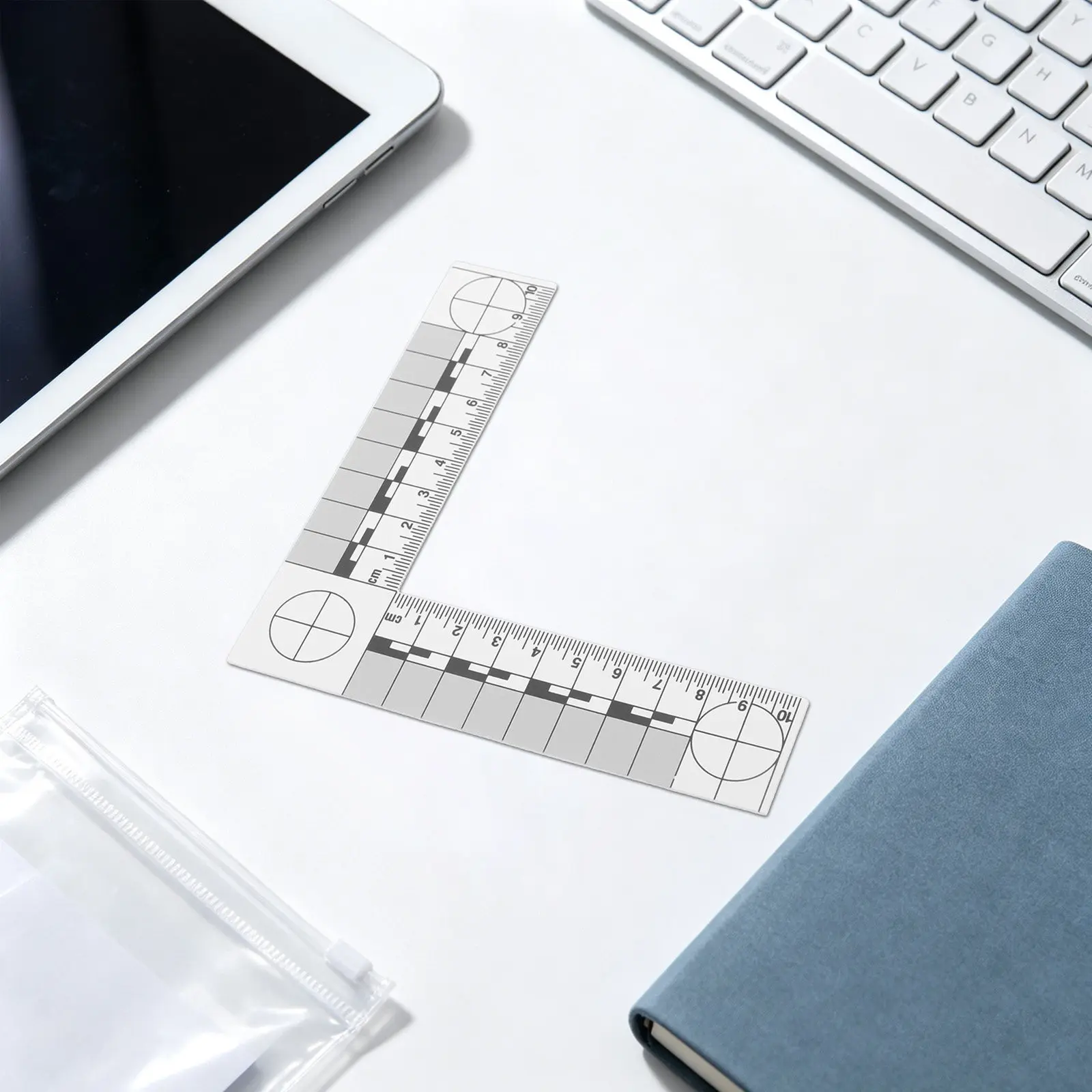 5Pcs Crime Scene L-Shaped Evidence Scale Ruler Precise 90Degree Photomacrographic Measurement Scale Photography Measuring Scales