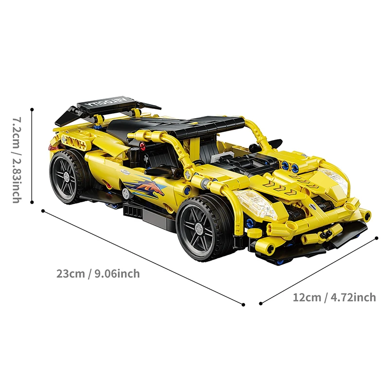 Nowy Zestaw Klocków do Budowy Sportowego Samochodu Wyjątkowy, Interaktywny Model Wyścigowego Auta Klocki do Budowy Sportowego Samochodu