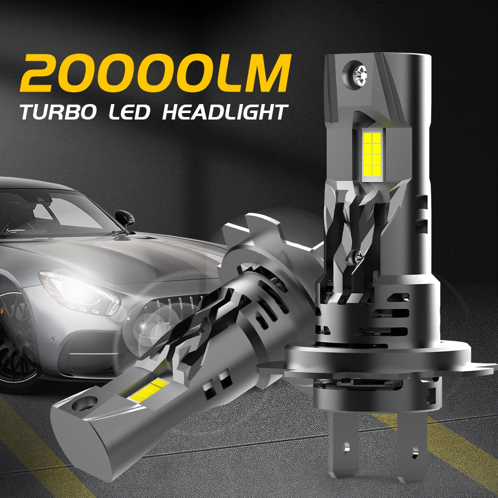 

BMTxms 2 шт. 6500K белые светодиодные лампы H7 Turbo для фар дальнего и ближнего света с вентилятором, 12В, IP65, чипы 7535 CSP, противотуманные фары, дневные ходовые огни
