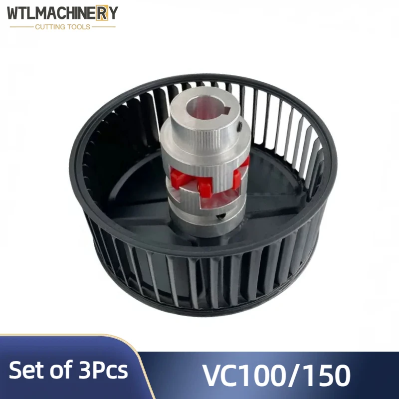 Set of 3Pcs VC100 VC150 Fan and Shaft Coupling for Vacuum Pump Compressor Air Pump Spare Parts Specific Use for VC75/100