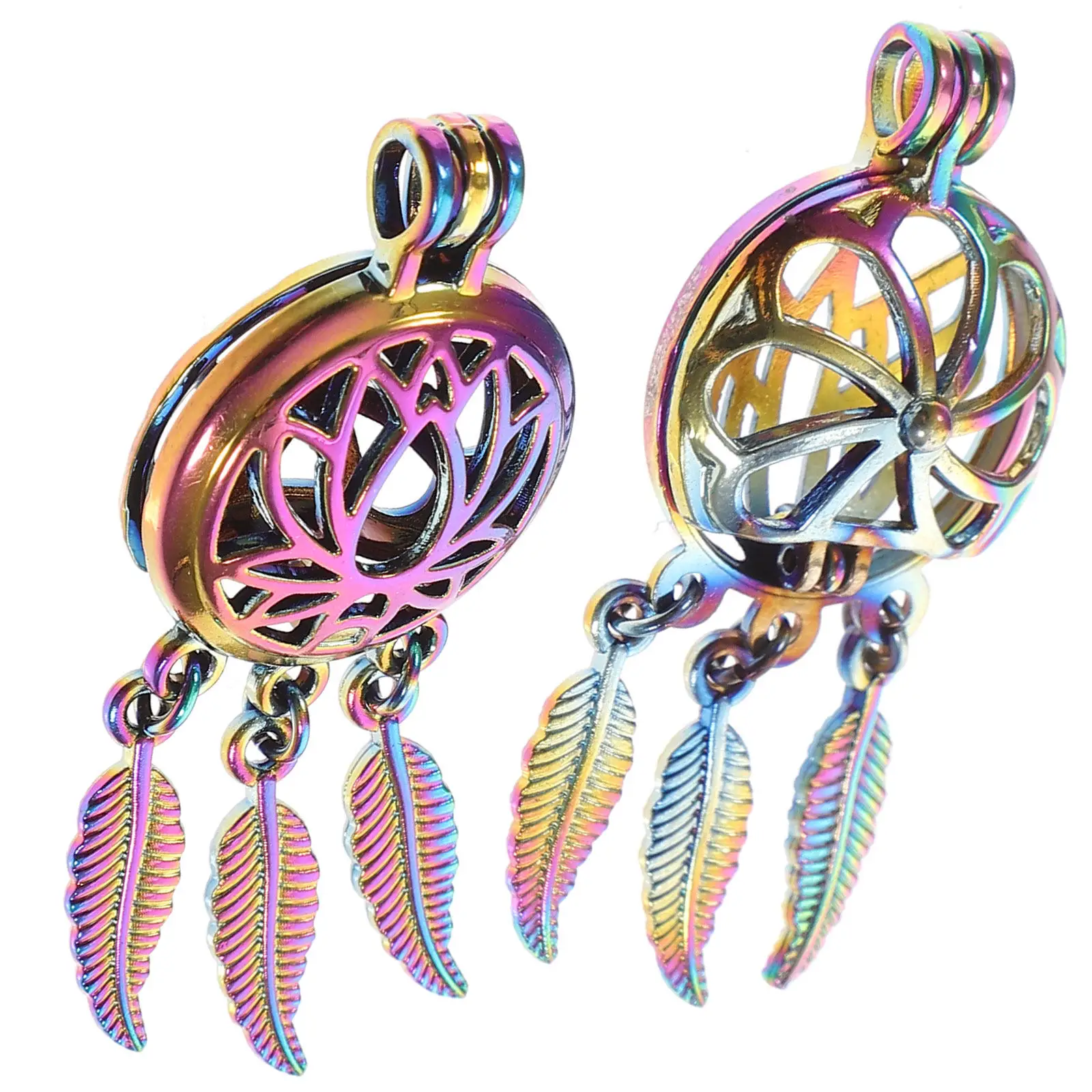 

2Pcs Fashion Aromatherapy Pendants Aluminum Alloy Essential Oil Diffuser Neck Decor for Women Elegant Daily Cocktail Wedding