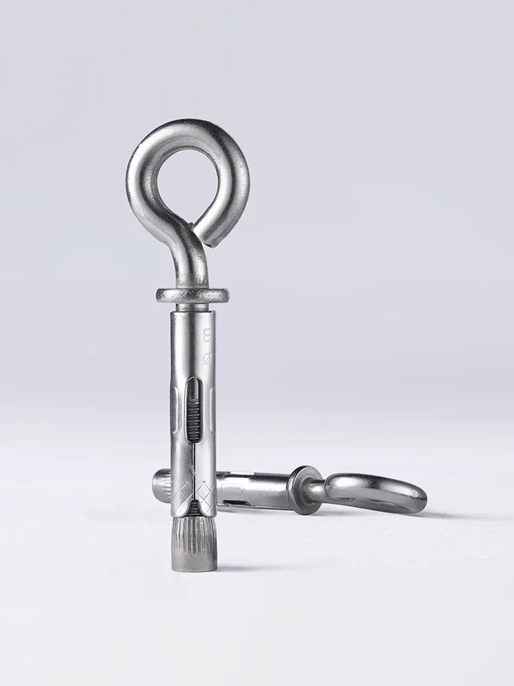 304 Stainless Steel Band Ring Expansion Hook Galvanized Sheep Eye Pull Screw Hook Inner Expansion Swing Hook