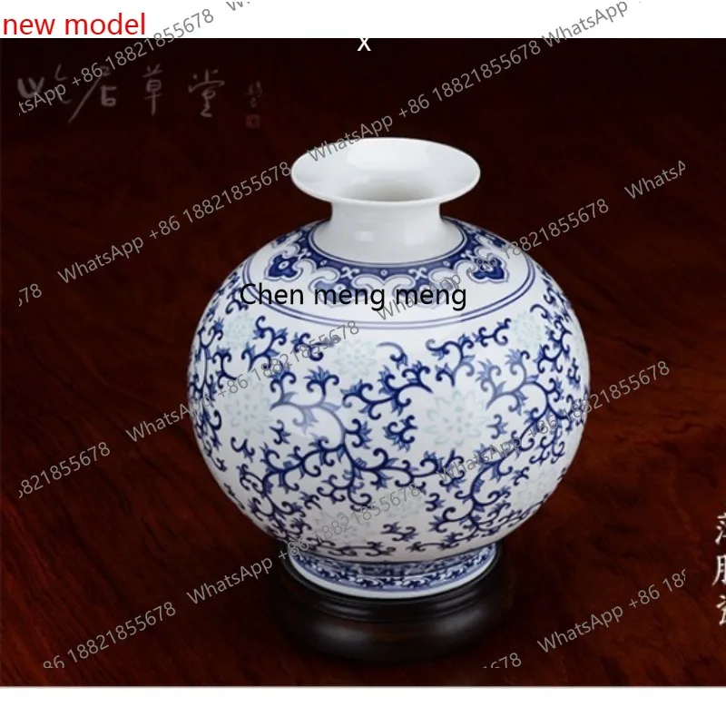 A74Vase blue and white exquisite pomegranate vase Jingdezhen ceramic small vase blue and white porcelain factory direct sales