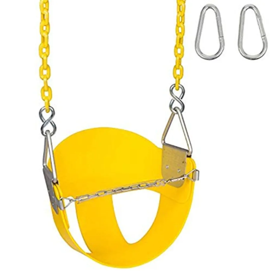 

Highback Half Bucket Yellow with 5.5 Ft. of Coated Chain and SSS Logo Sticker