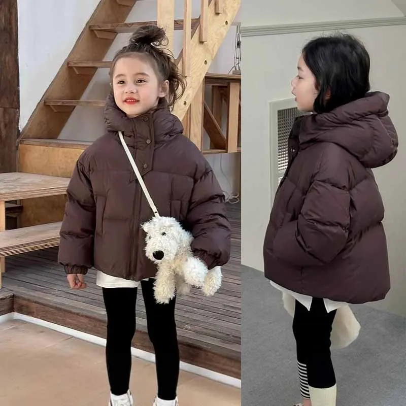 Kinder Warme Daunen-Baumwollmäntel Herbst Winter Jungen Mädchen Gefütterte Jacken Kinderbekleidung Baby Kapuzenparka Oberbekleidung 3-12 Jahre – Detail 1