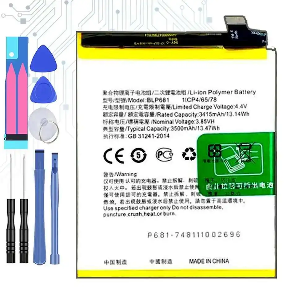 

For Oppo R17 F9 4+64G BLP681 3500Mah Mobile Phone Battery High Performance