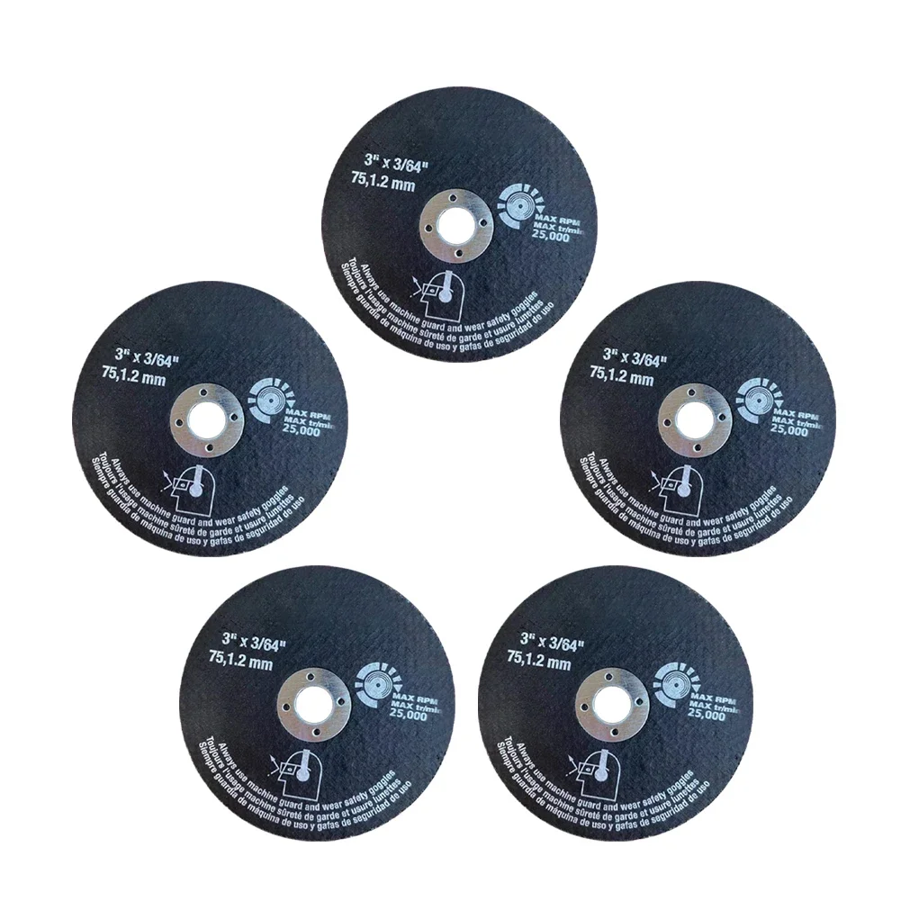 Resina circular viu a lâmina, 75mm, rebolo, disco de corte para rebarbadora, ferramenta elétrica doméstica, peça de reposição, 5pcs