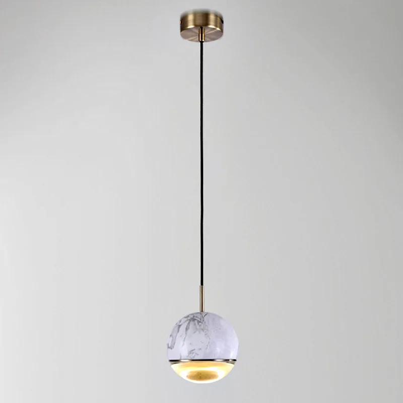 

Nordic Minimalist Restaurant Bar Small Chandelier Bedroom Bedside Modern Light Luxury Dining Table Marble Hanging Lamp