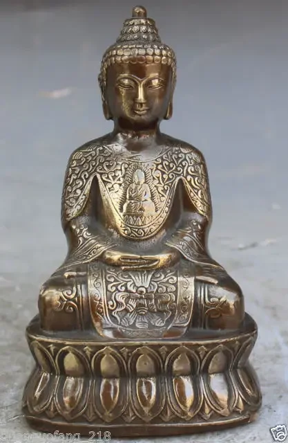 18 CM/Rumit Buddha Tibet Cina Tembaga Shakyamuni Amitabha Patung Buddha